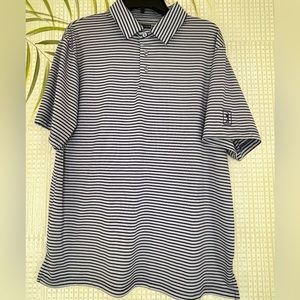 PGA Tour men’s Short Sleeve Feeder Stripe Golf Polo Shirt Size L
